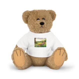 Teddy Bear Plush with Scenic T-Shirt — Cute Gift for Kids & Nature Lovers