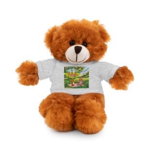 Brown Teddy Bear with Graphic Tee — Cute Plush Gift for Kids & Baby Shower
